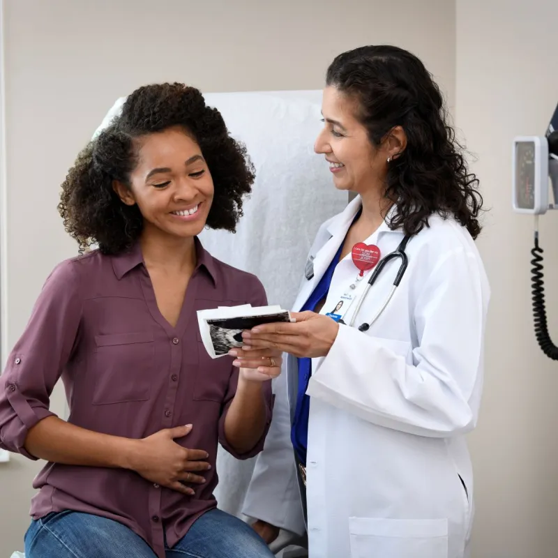 Young Pregnant Woman With Doctor