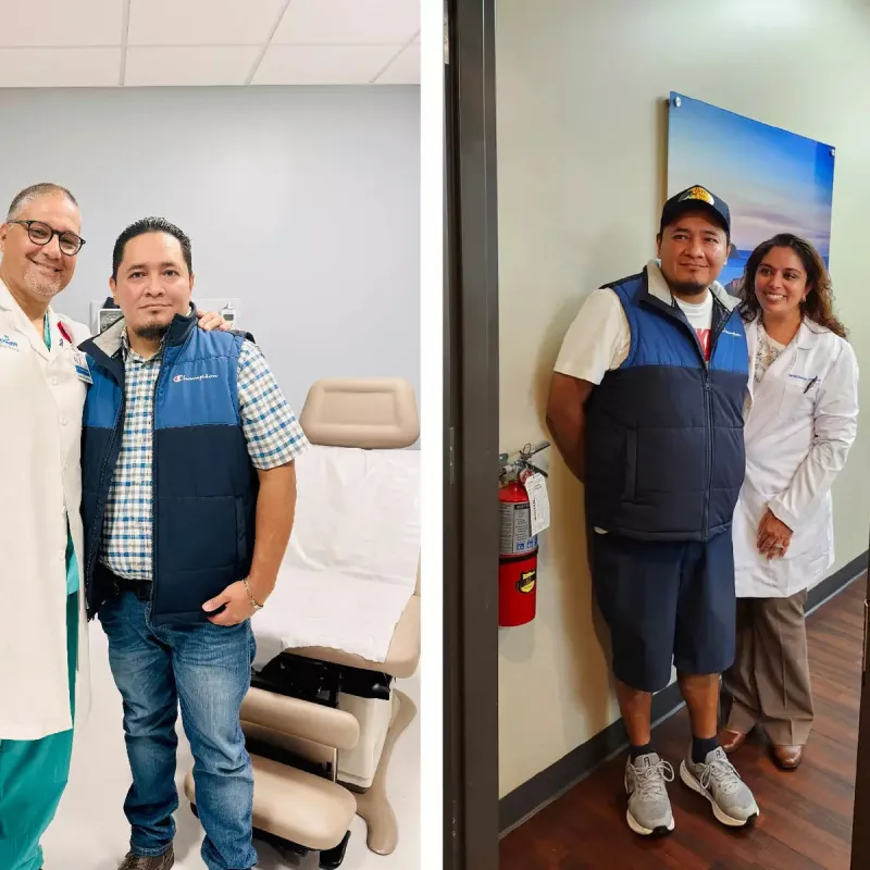 Alfredo with his healthcare providers