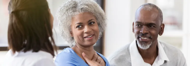 Couple learning they've been matched with a donor