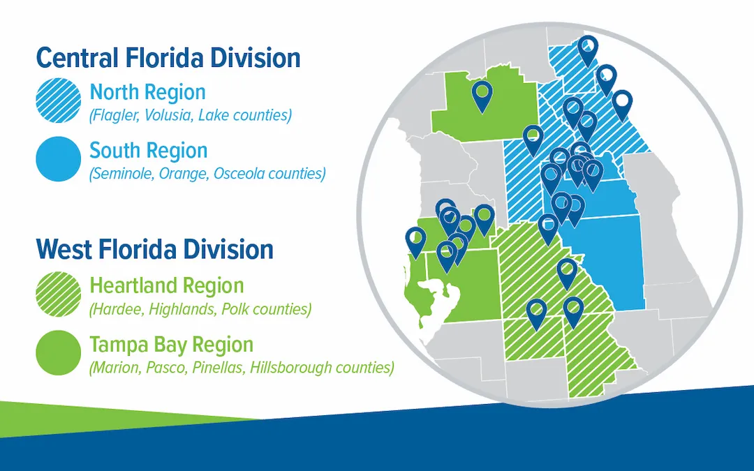 A new region – comprised of existing services in Polk, Highlands and Hardee counties – will help create synergy and connect services between AdventHealth’s Central Florida and West Florida networks.