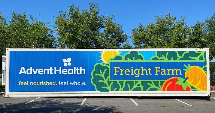 Freight farm at AdventHealth Celebration