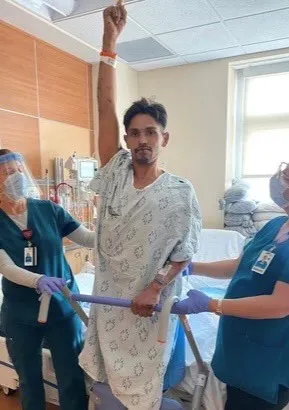 Rafael Castellano with AdventHealth team members
