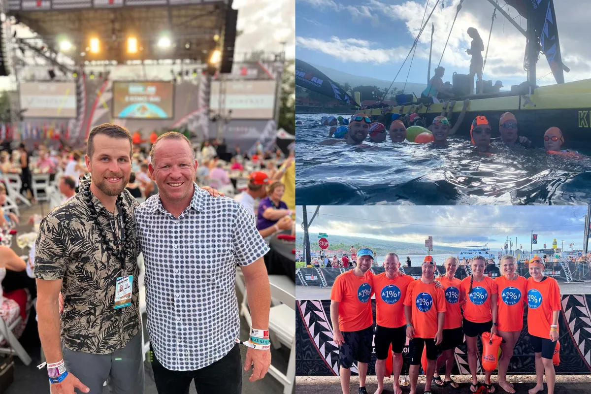 Trevor Hicks, Dan Grieb and Chris Nikic in Kona, Hawaii.