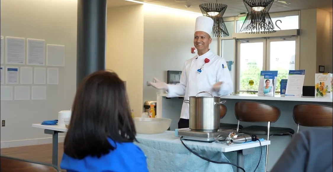 Edwin Cabrera, executive chef with AdventHealth’s Center for Nutritional Excellence, presented a class on nutrition.