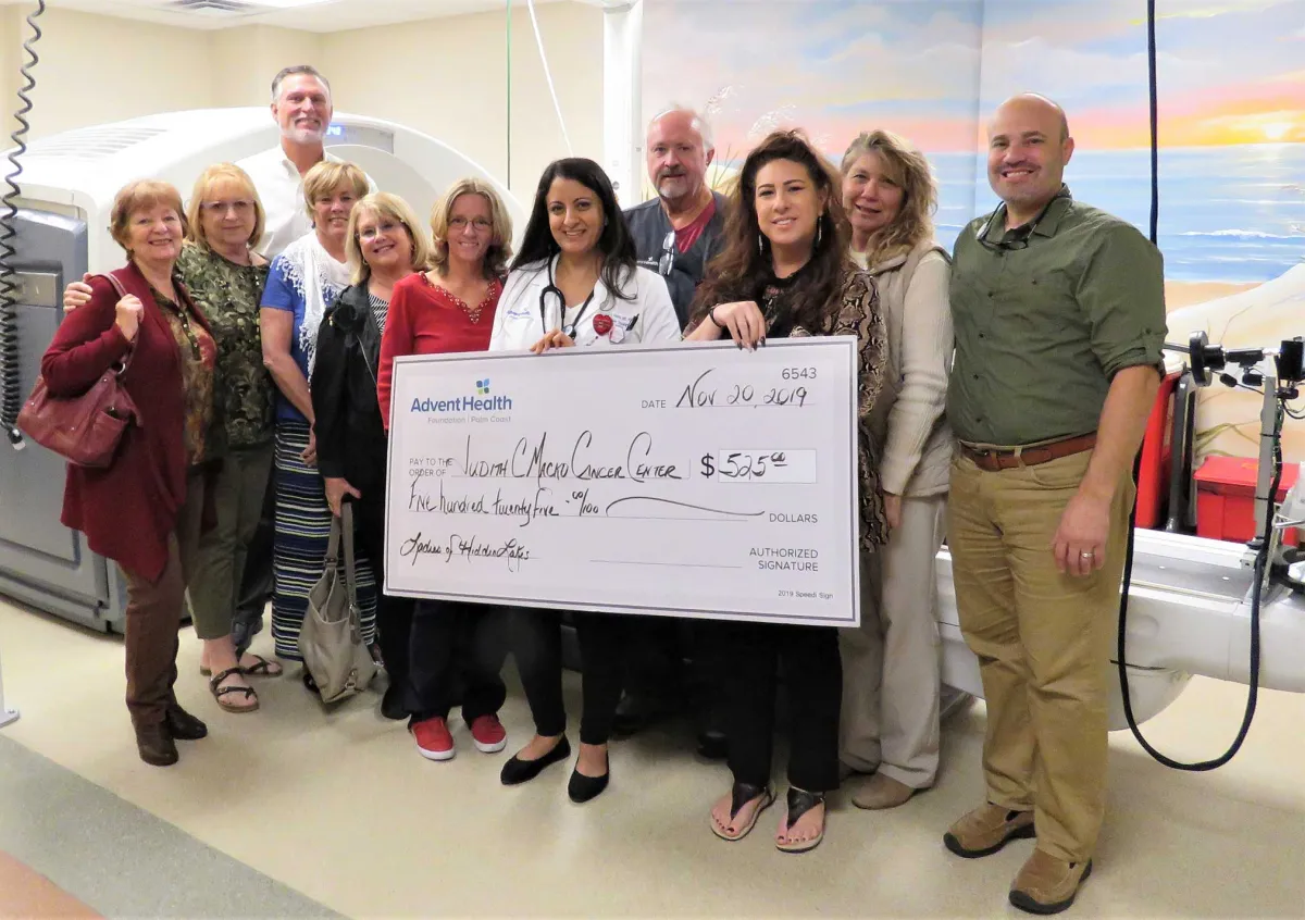 Palm Coast group, Ladies of Hidden Lakes, donates $500 to AdventHealth for the fight for cancer.