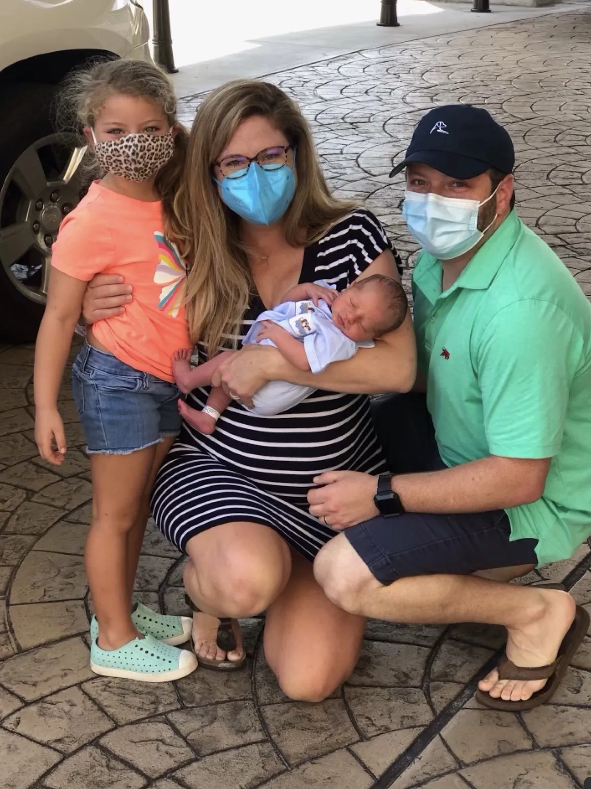 CJ, Lindsay and Josh Friedmann take baby Will home after discharge from AdventHealth Winter
