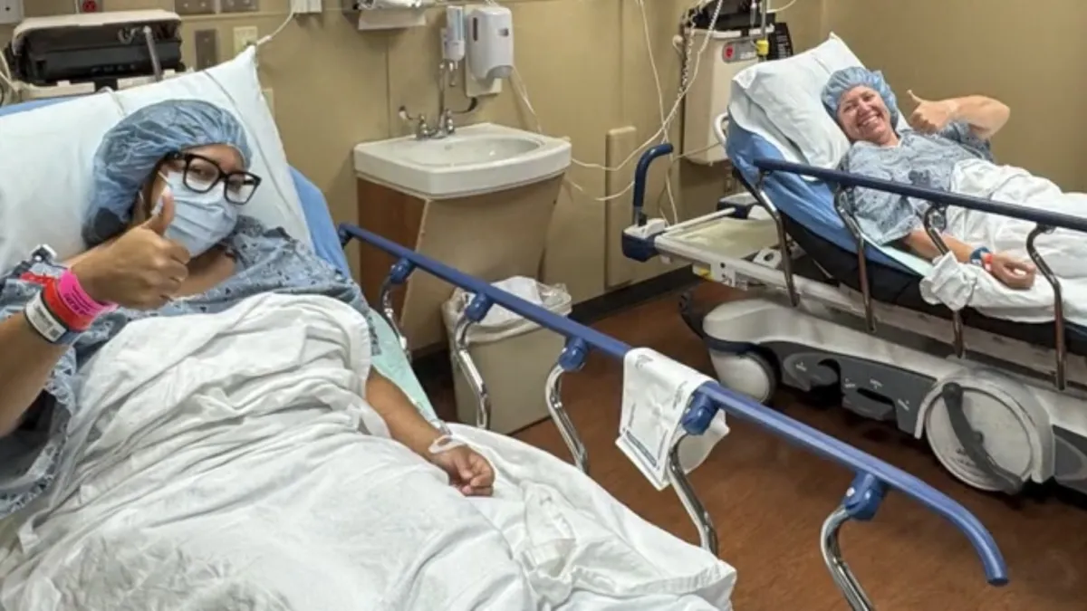 Myra Segarra and Kaile Daffron before their transplant surgeries