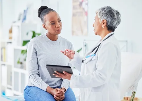 Doctor with patient