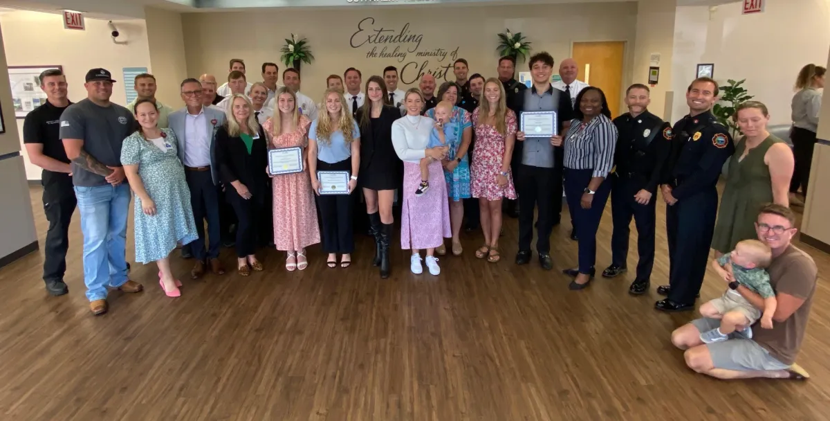 Three high school seniors received the Ethan Wilson Memorial Scholarship from the medical staff at AdventHealth New Smyrna Beach.