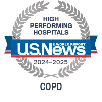 AdventHealth Orlando is recognized by U.S. News & World Report as a nationally rated leader in COPD treatment.