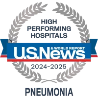 AdventHealth Orlando is recognized by U.S. News & World Report as a nationally rated leader in pneumonia care.