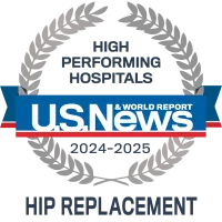 AdventHealth Orlando is recognized by U.S. News & World Report as a nationally rated leader in Hip Replacement.